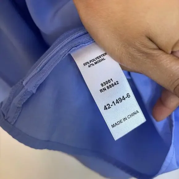 Eloquii Tie Detail Blouse size 18 Boat Neck Long sleeve Ruched Relaxed Minimal - Picture 12 of 14